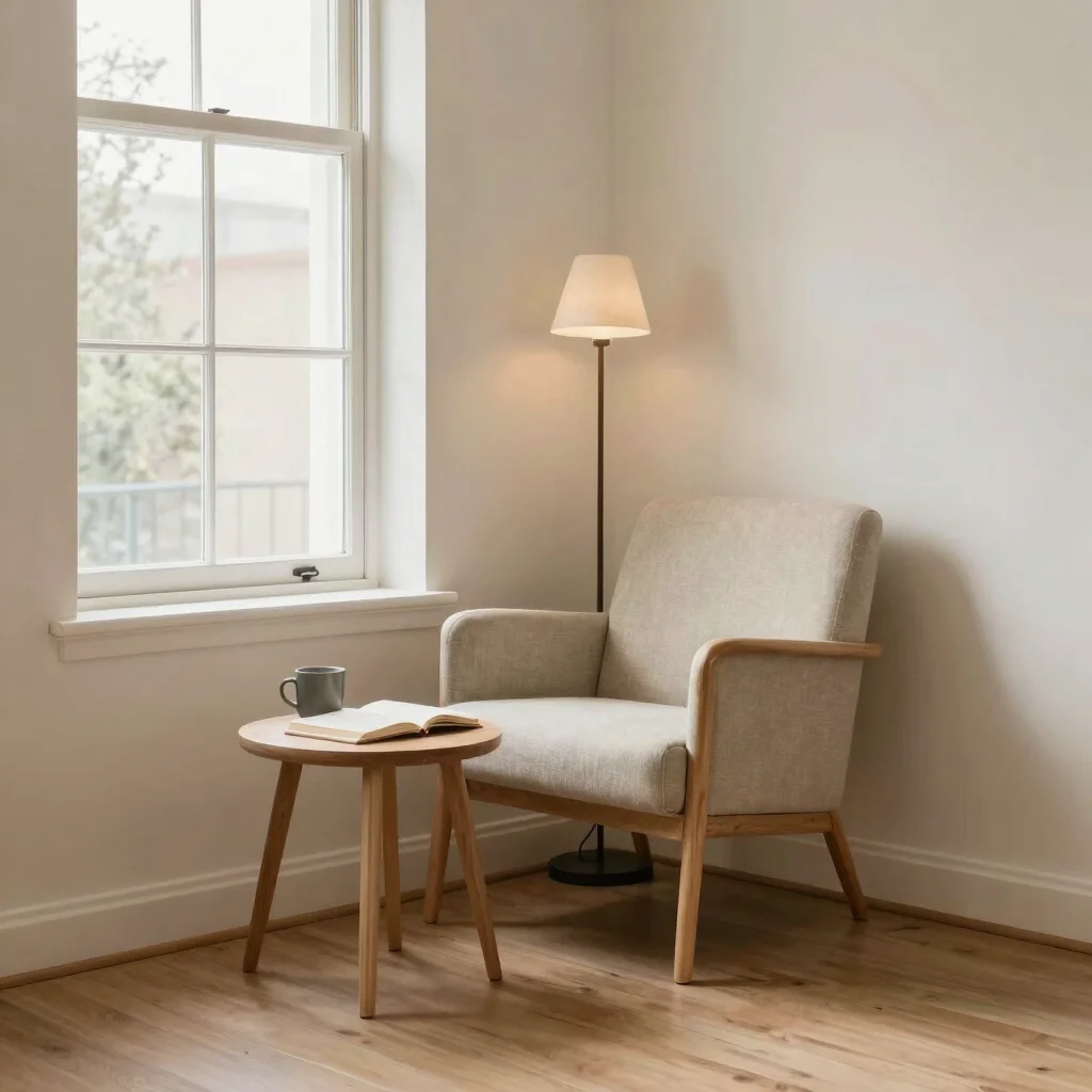 A Reading Nook That Fits a Rental
